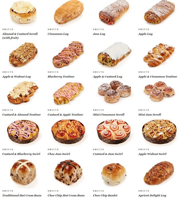 Menu at Bakers Delight, Noranda, 58/38 Benara Rd