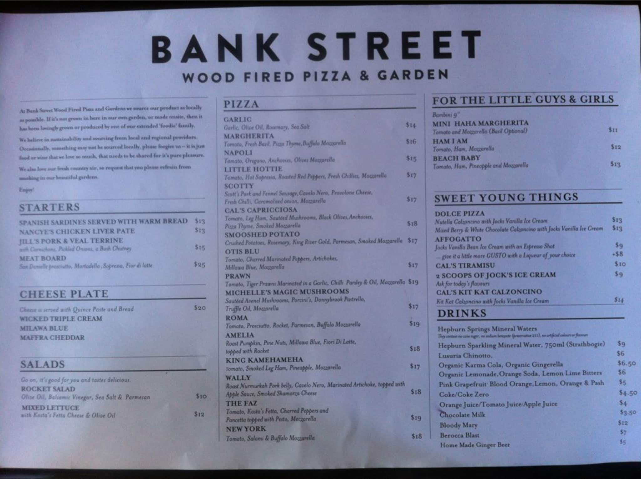 bank street bar kitchen menu