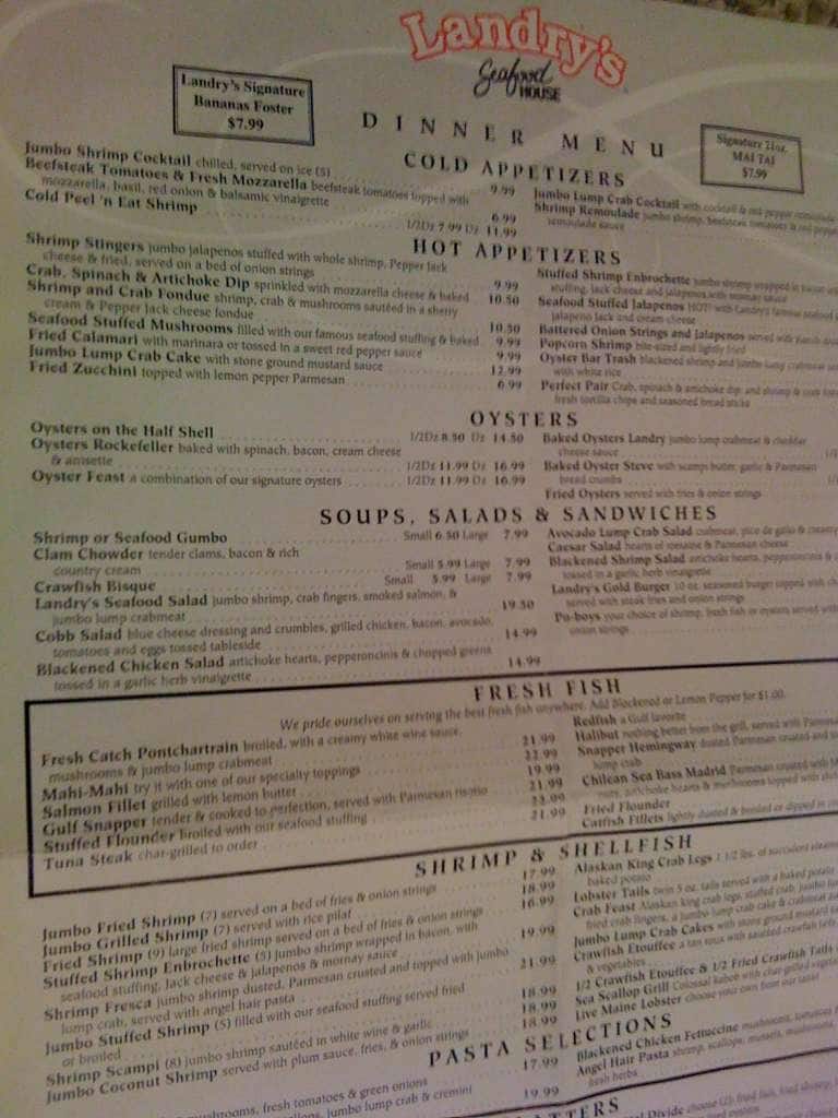 Landry S Seafood House Myrtle Beach Menu Prices Restaurant My XXX Hot