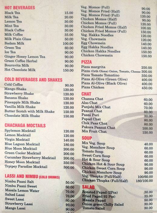 Menu at Day Night Cafe Manali, Manali