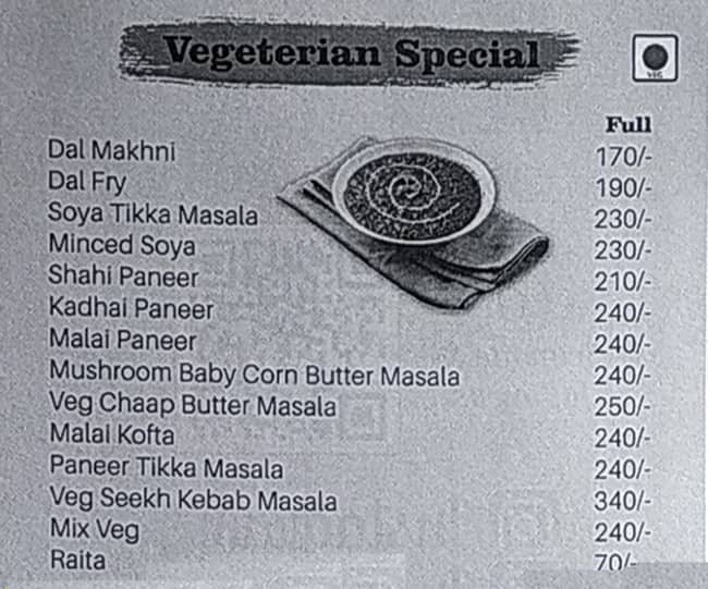 Punnu Biryani menu