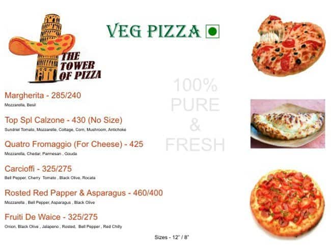 tower pizza metairie menu
