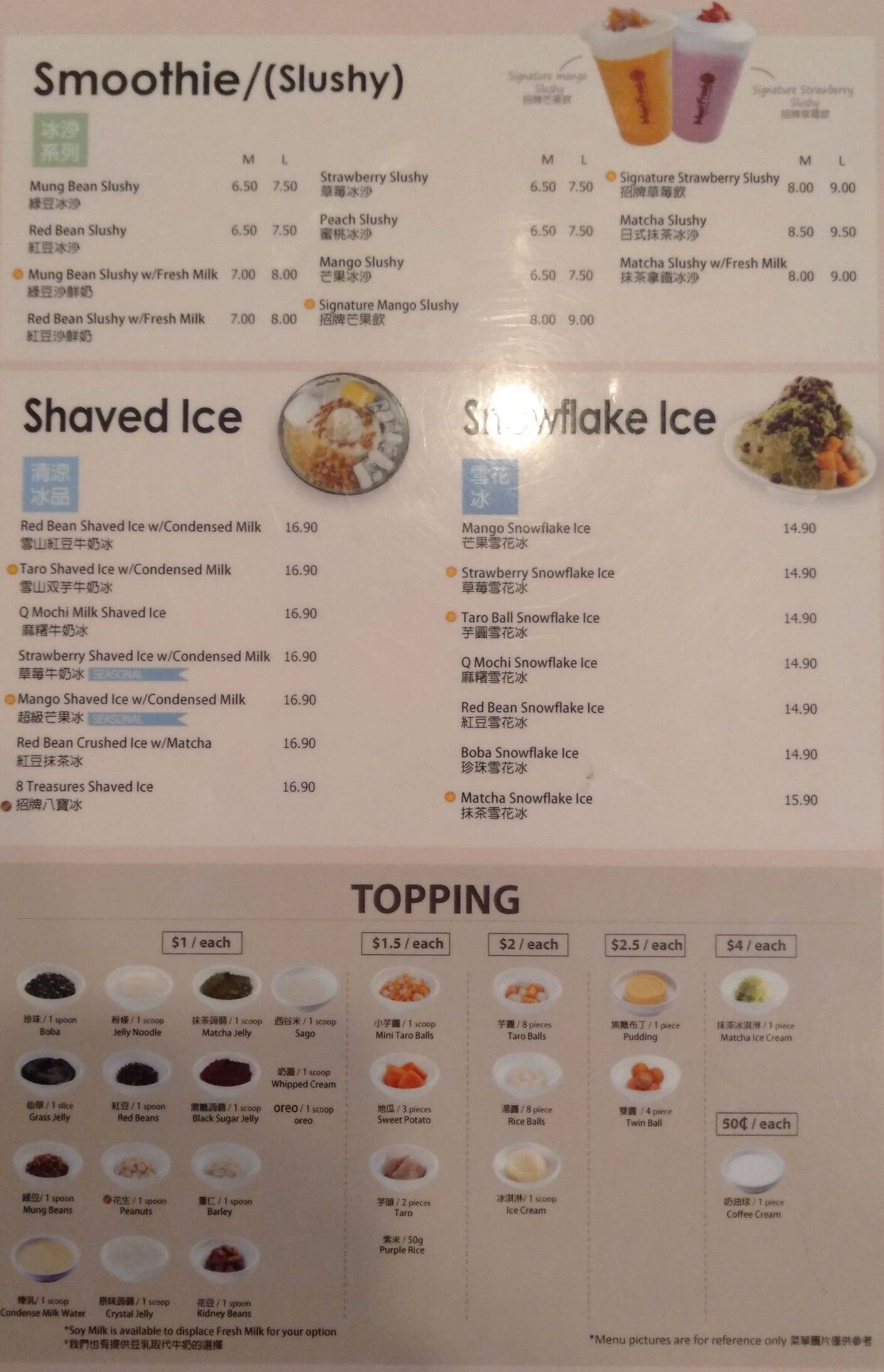 Menu at Meet Fresh cafe, Auckland, 8 Lorne St