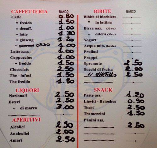 Menu di Dolce & Caffè 