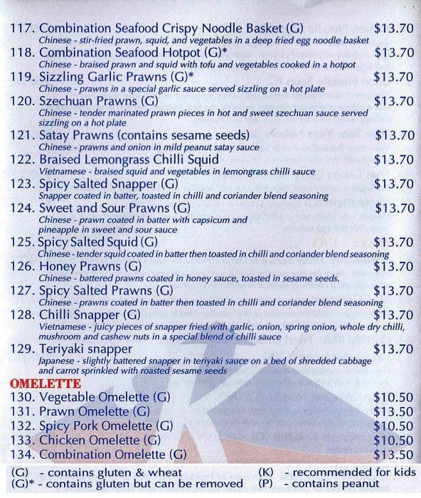 Menu at Kulcha Cafe & Noodle House, Joondalup