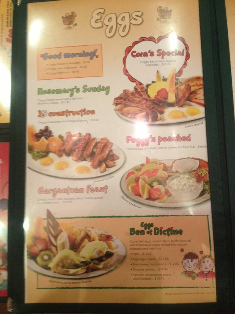 Menu At Cora Breakfast And Lunch Restaurant Edmonton 178 Street NW