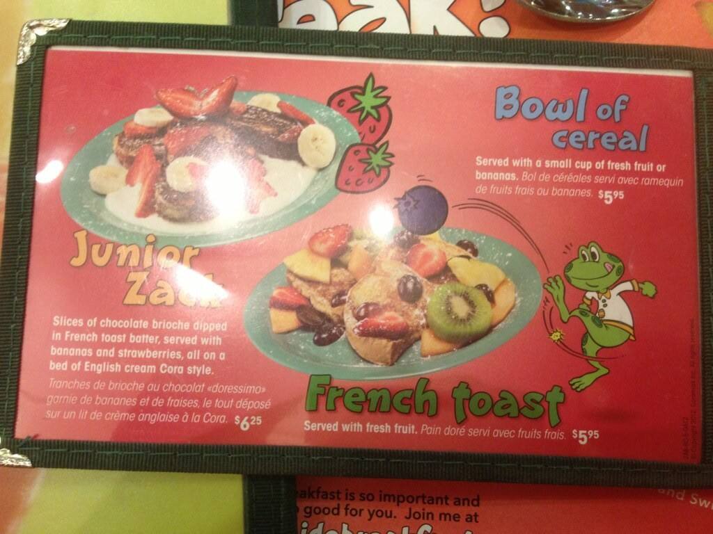 Menu at Cora Breakfast and Lunch restaurant, Edmonton, - 178 Street NW