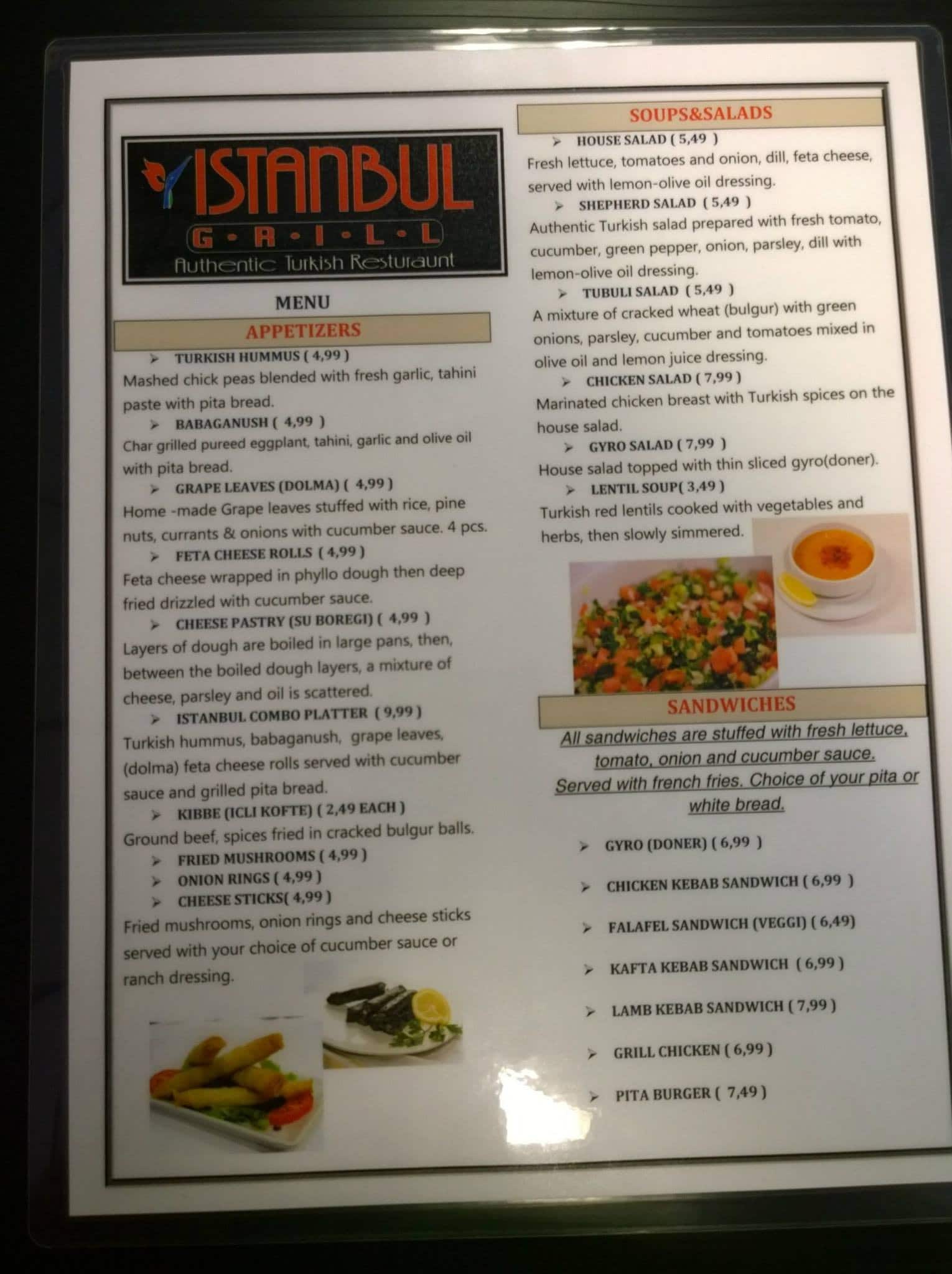Istanbul Grill Menu, Menu untuk Istanbul Grill, Mobile, Mobile Bay