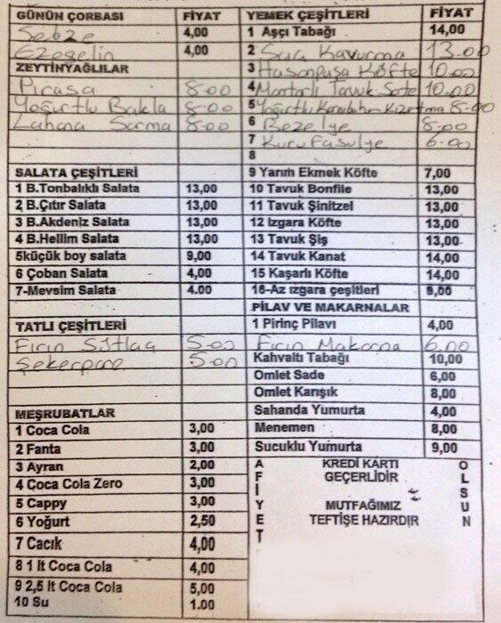 Sevgi Ev Yemekleri Menü, Sevgi Ev Yemekleri, Osmanbey, İstanbul için