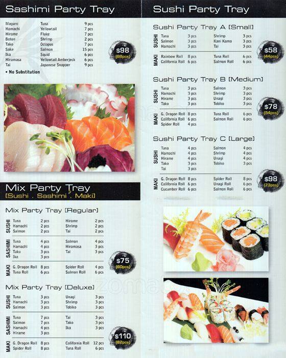 Menu au Yang's Teppanyaki & Sushi All You Can Eat Sushi restaurant