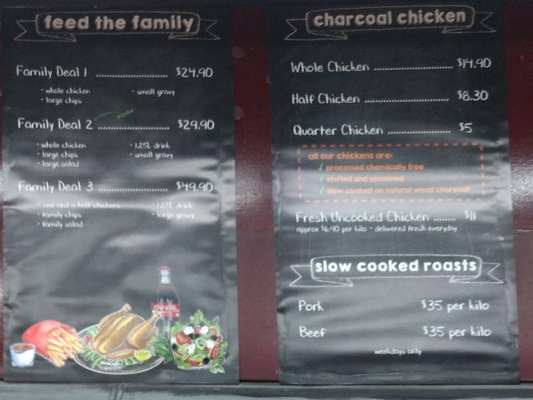 Menu at Texas Charcoal Chicken fast food, Five Dock
