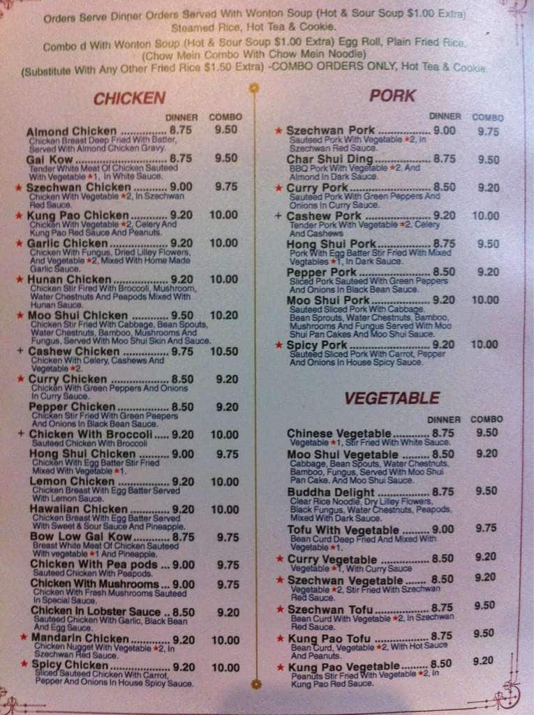 Menu At Canton China Restaurant Canton Sheldon Rd