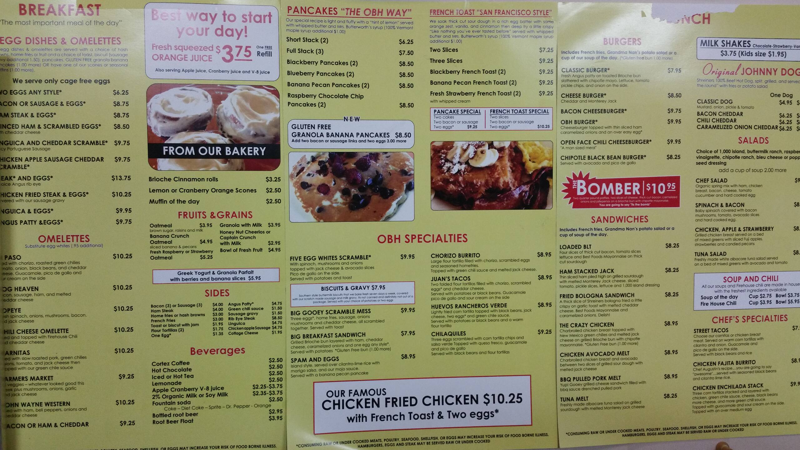 Original Breakfast House Menu, Menu for Original Breakfast House