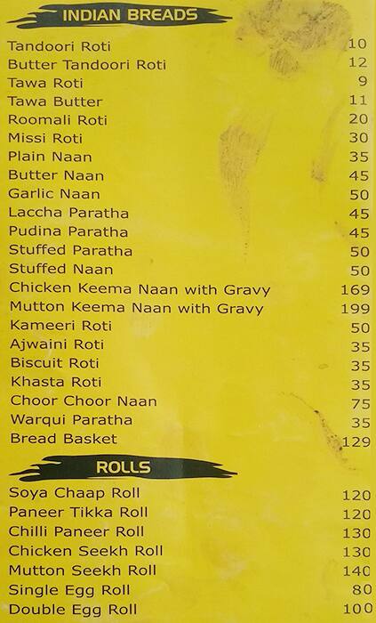 Tawa N Tandoor menu