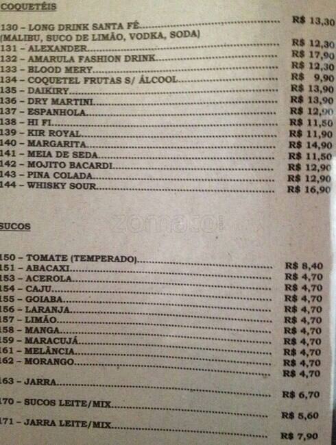 Menu em Santa Fé O Cupim - Restaurante em SP, São Paulo, Avenida ...