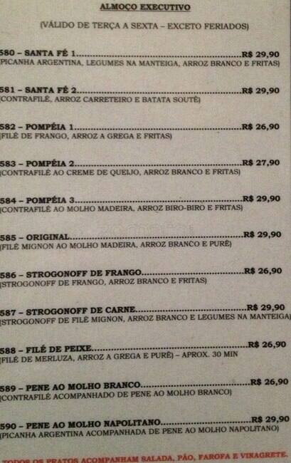 Menu em Santa Fé O Cupim - Restaurante em SP, São Paulo, Avenida ...