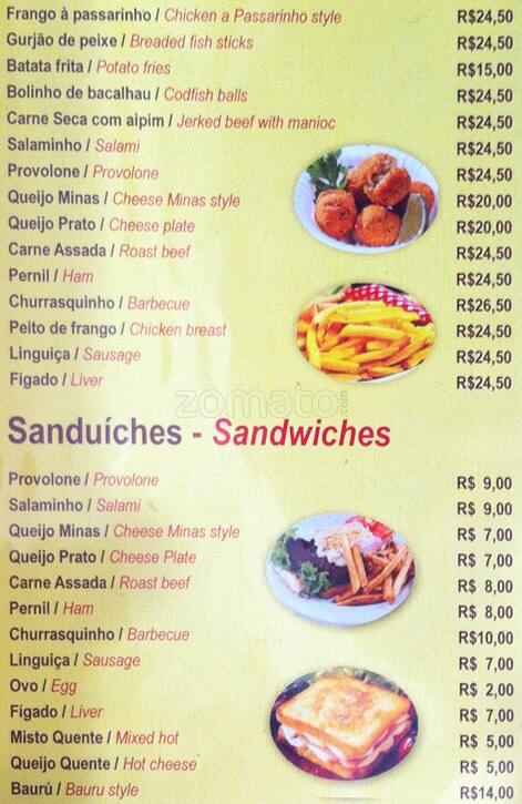 Boteco do Beco cardápio