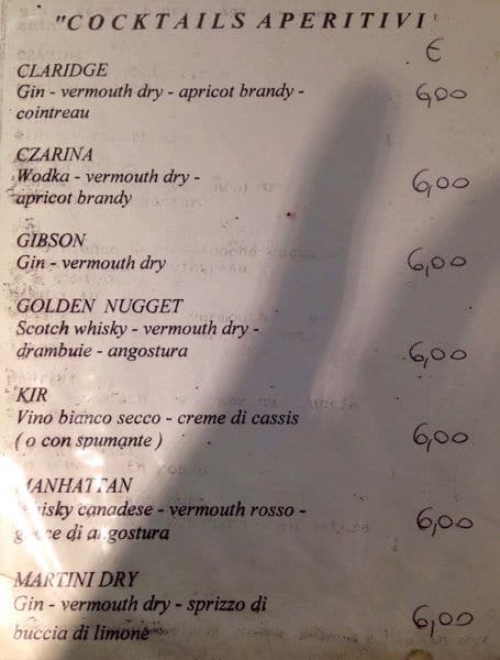 Menu di New Gibson 
