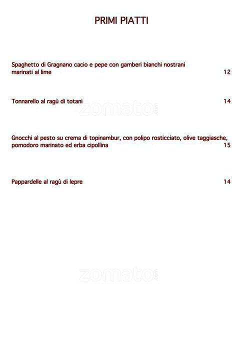 Menu da La Maisonnette Ristrot ristorante, Roma, Via Giacinto Pullino