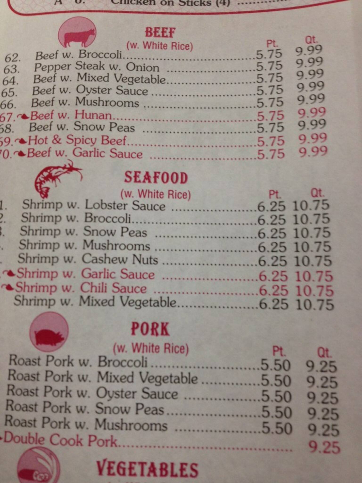 Menu at China Chen restaurant, Sun City Center