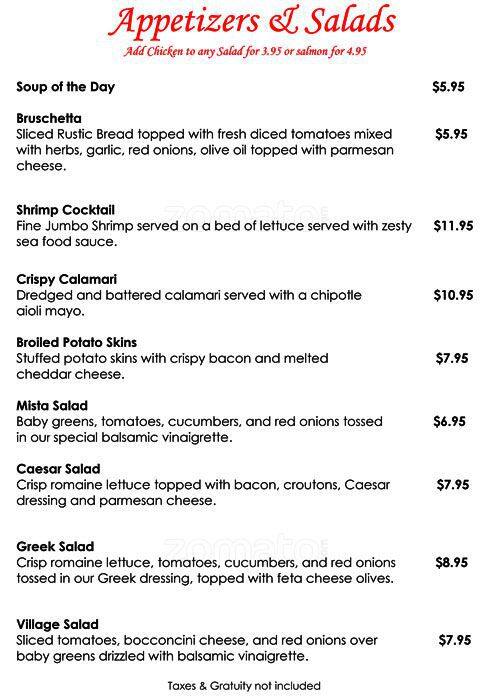 Pomodoro Ristorante menu