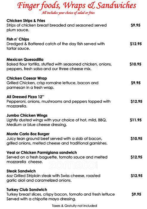 Pomodoro Ristorante menu