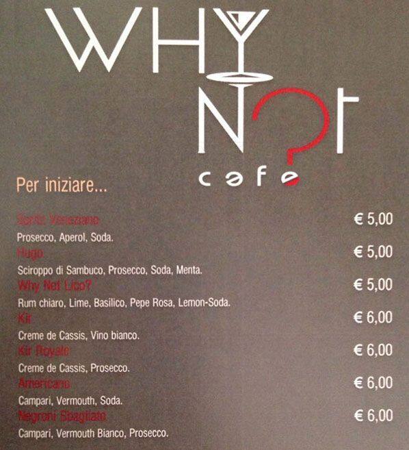 Menu di Why Not Cafè 