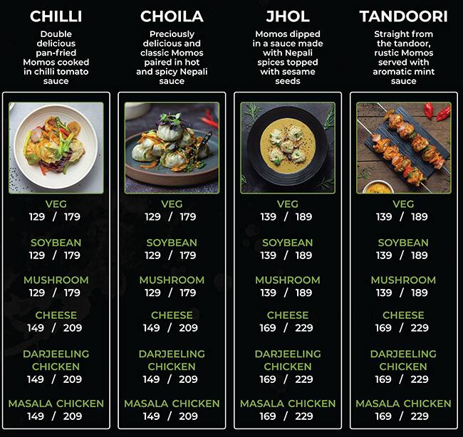 Momo Queen menu