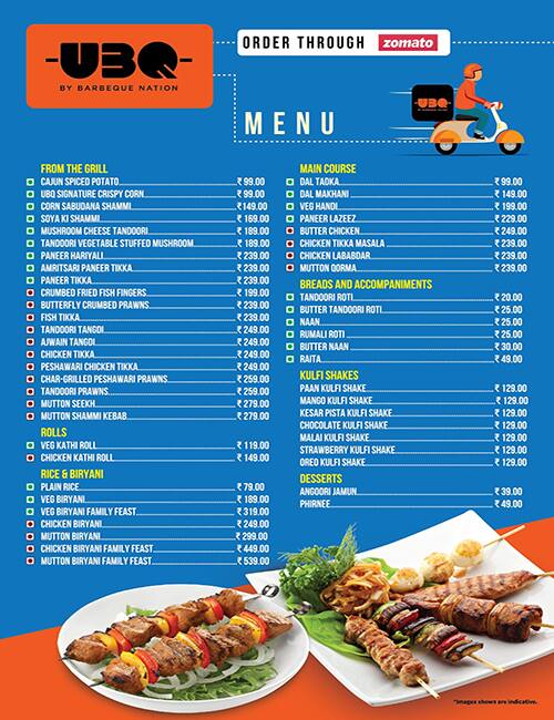 Ubq By Barbeque Nation Menu Menu For Ubq By Barbeque Nation Sector 20 Faridabad