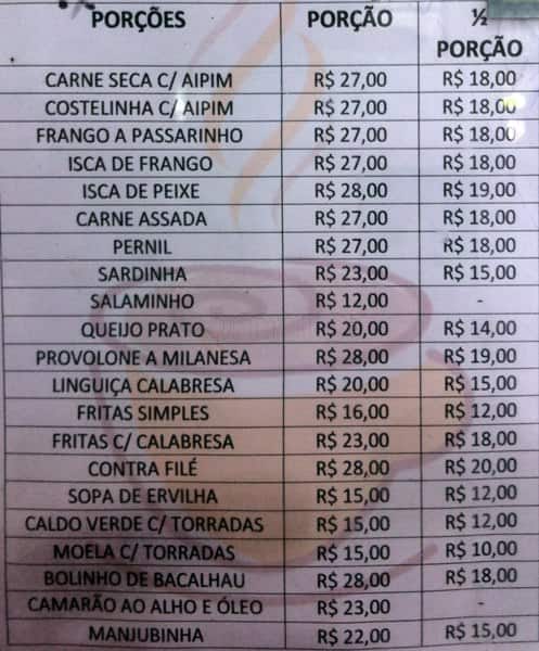 Café e Bar Macieira cardápio
