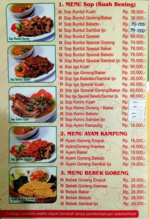 Sop Buntut Ibu Samino Senayan Menu Zomato Indonesia