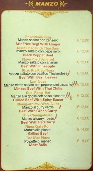 Menu di Komenn Thai 