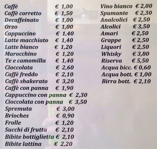 Menu di Torrefazione Vercelli 