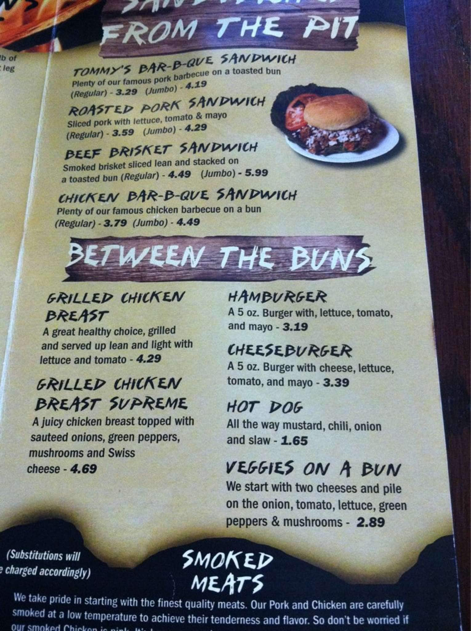 Menu At Pigs R Us BBQ, Martinsville