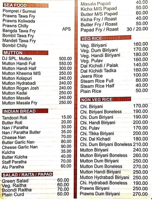 Menu at Devi Jyoti Bar & Family Restaurant, Mira Bhayandar, Shop Number.3