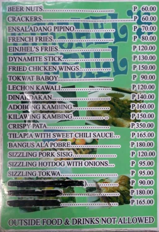 Einjhels Grill Menu, Menu for Einjhels Grill, Cubao, Quezon City ...