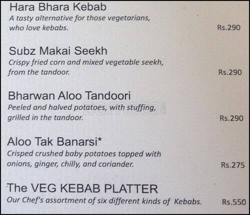 Mirchi Restaurant menu