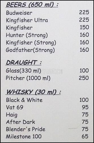 Mirchi Restaurant menu