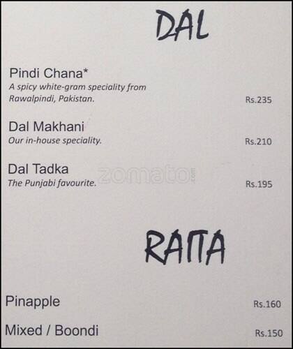 Mirchi Restaurant menu