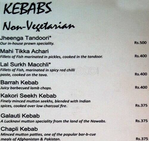 Mirchi Restaurant menu