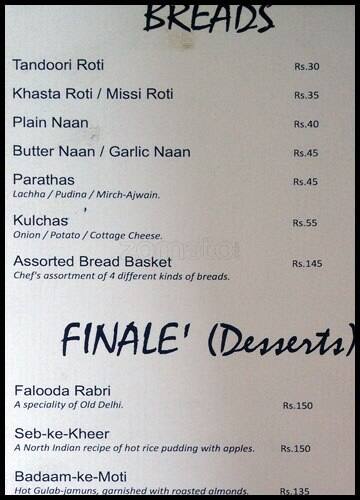 Mirchi Restaurant menu