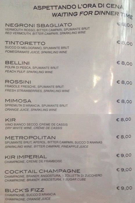 Menu di Negresco 