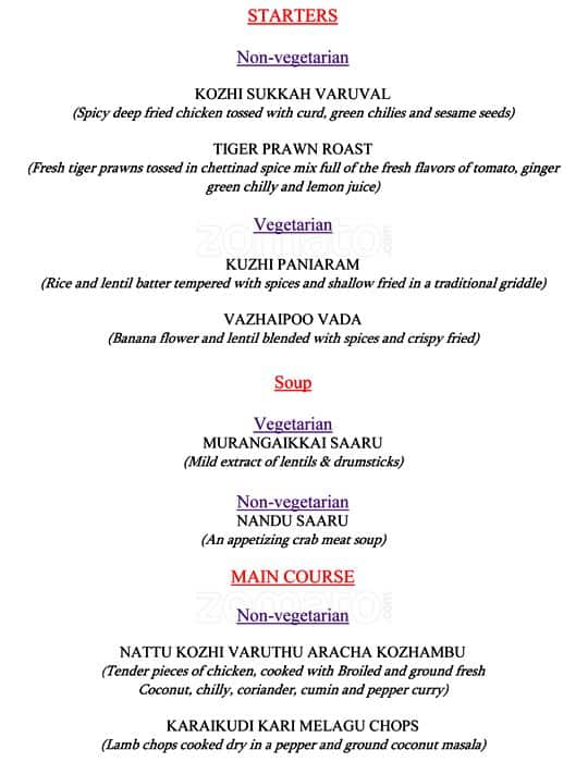 The Raintree Vivanta by Taj Connemara Menu Zomato