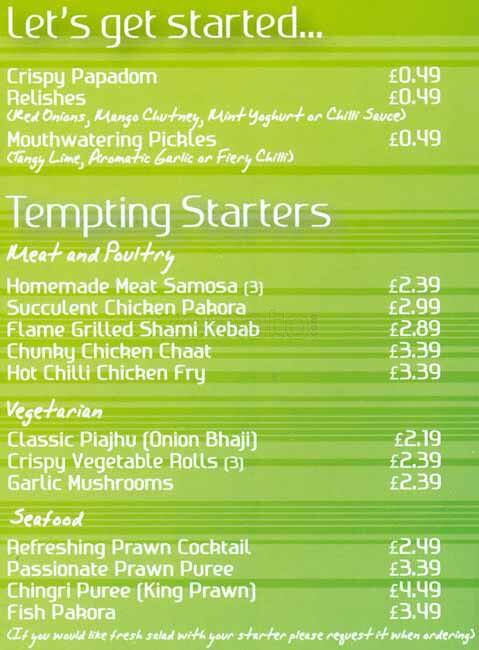 T Spoon menu
