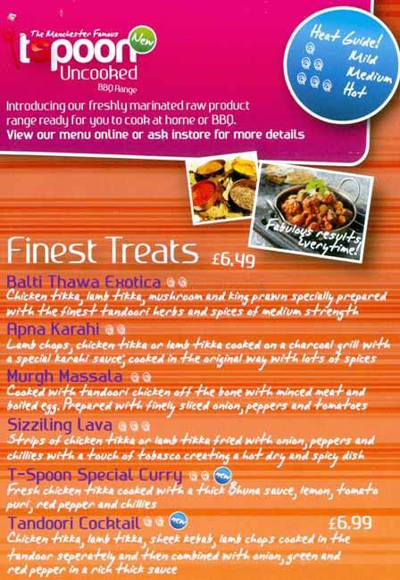 T Spoon menu