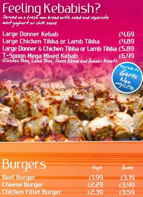 T Spoon menu