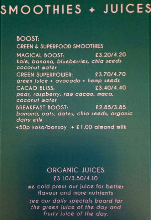 Meadowlark menu