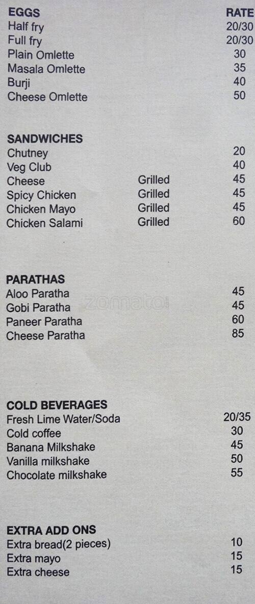 Koca Cafe menu