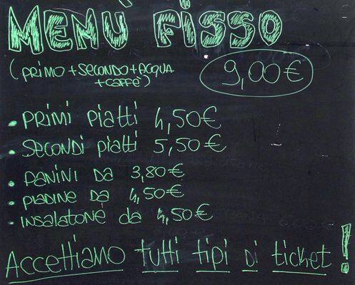 Menu di Giglio Caffè 