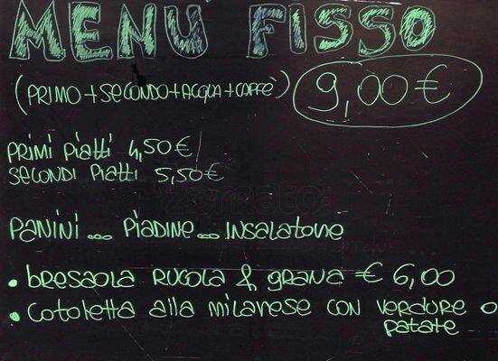 Menu di Giglio Caffè 